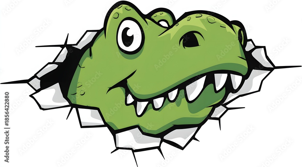 Fototapeta premium Cartoon colored dinosaur animal illustration