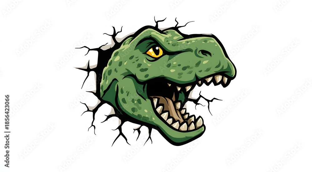 Obraz premium Cartoon colored dinosaur animal illustration