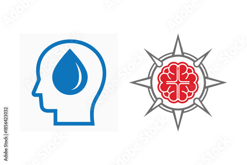 Brain Health And Cognitive Function Icons Set, Mental Wellness