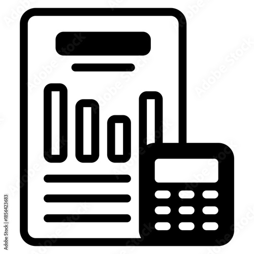 Financial Document and Calculator Icon