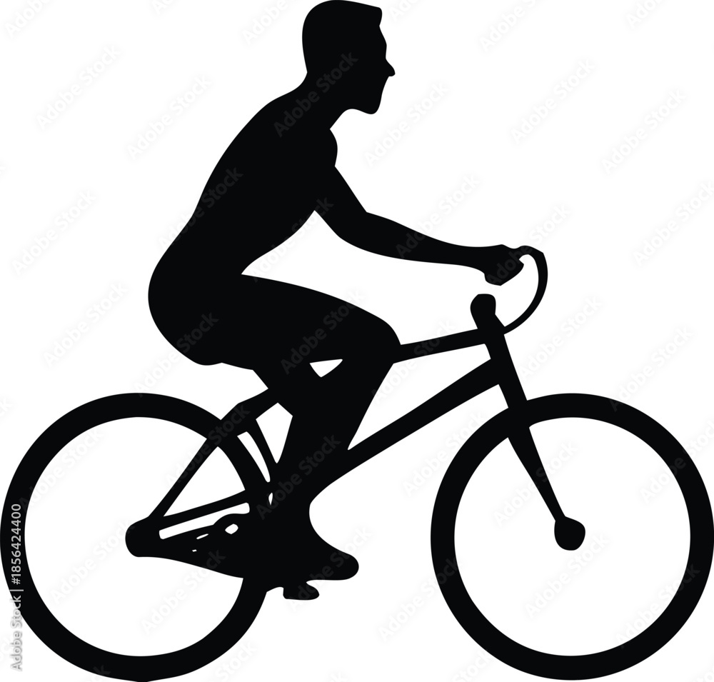 Naklejka premium Man riding bicycle
