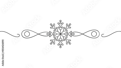 Delicate snowflake design with swirling lines a minimalist winter illustration