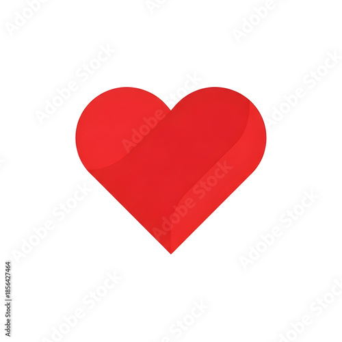 Red heart symbol isolated on transparent background