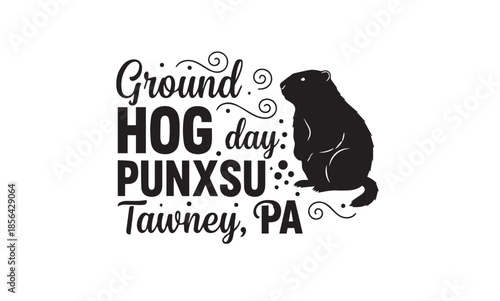Groundhog day graphic with punxsutawney phil