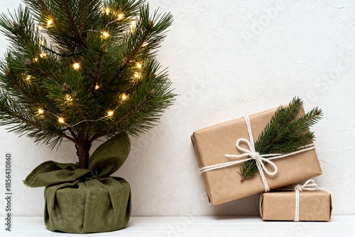 Christmas holiday gifts tree decoration wrapped