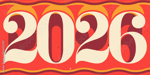 Vibrant 2026 typography in bold modern design