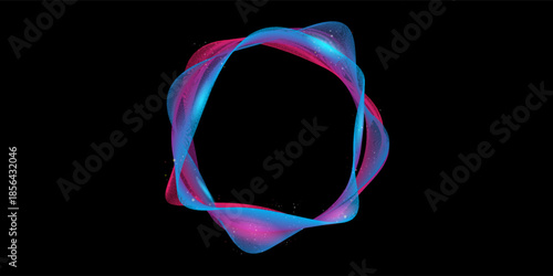 Beautifully shining colour wheel on black background.