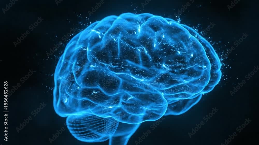 Stockvideon ultra detailed 3D sci fi visualization of a human brain ...