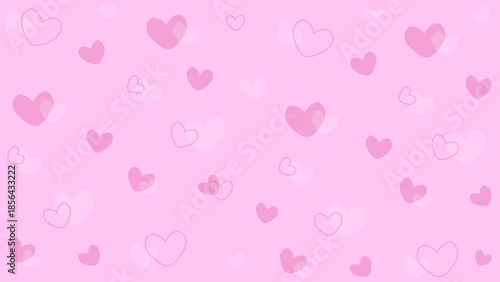 Pink Background Wallpaper Decorated With Pink Love Ornaments