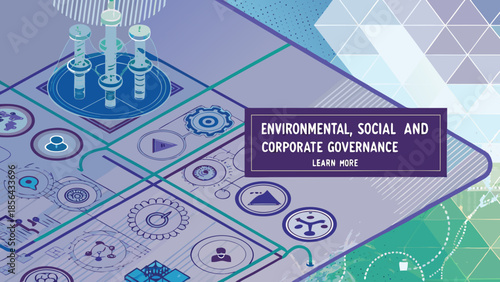 Esoteric environmental social and corporate governance concepts visualized with modern tech