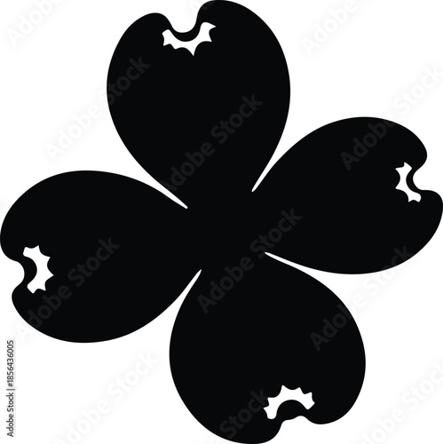 Silhouette of a stylized four-petal flower Vector Illustration
