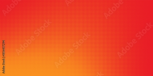 Dots halftone orange color pattern gradient texture with technology digital background. Vector eps10