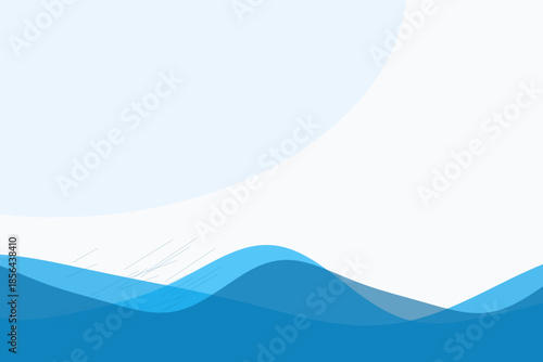 Ocean Waves in Calm Serene Blue Tones with Soft Gradient Texture for Background Design