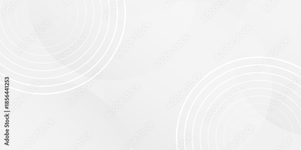 Fototapeta premium White geometric abstract background overlap layer on bright space with lines effect decoration. Modern graphic design element circles style concept for banner.