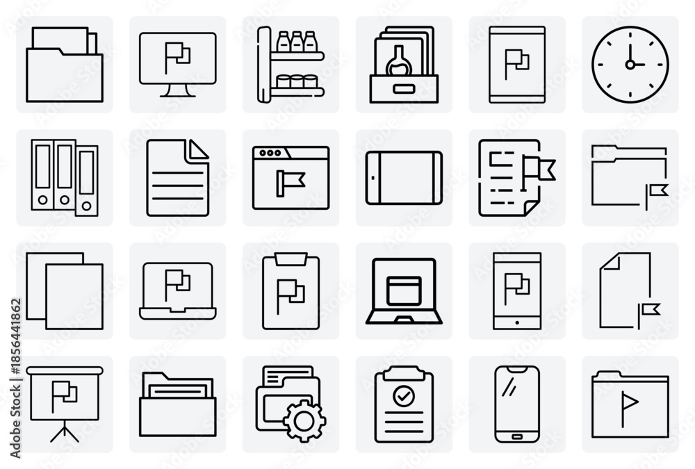Fotografija User Interface And Document Management Banners – File, Folder, And Clipboard Vis