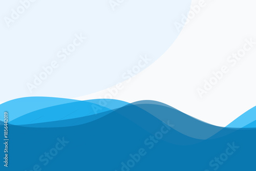 Ocean Waves in Calm Serene Blue Tones with Soft Gradient Texture for Background Design