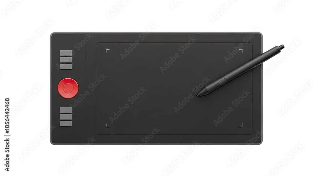 Fototapeta premium Digital Drawing Tablet and Pen on transparent background