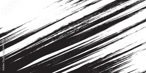 Dynamic Black and White Brush Strokes Abstract Background.