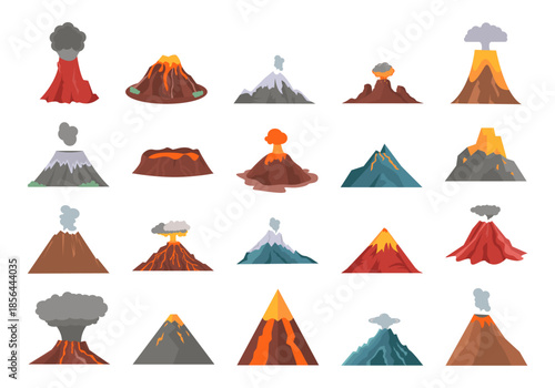 Volcano Magma Eruption Illustration Element