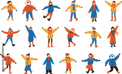 色々な冬のファッションイラストセット