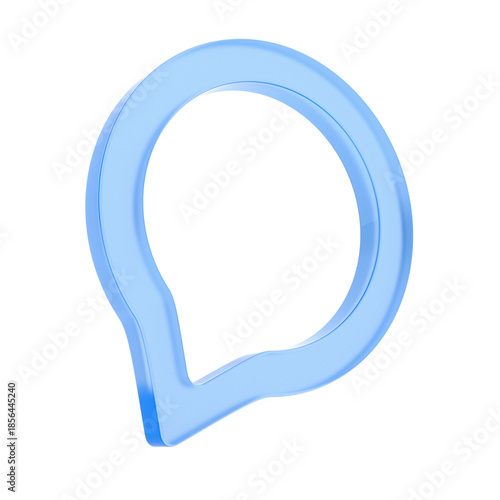 Blue Speech bubble on white...