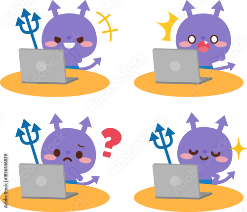 パソコンとウイルスのキャラクター