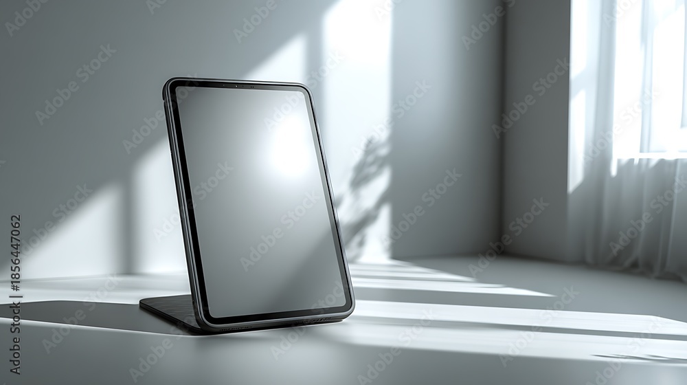 Fototapeta premium Tablet Mockup With Angled Studio Lighting