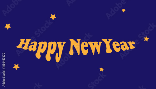 New Year on a blue background, stars,