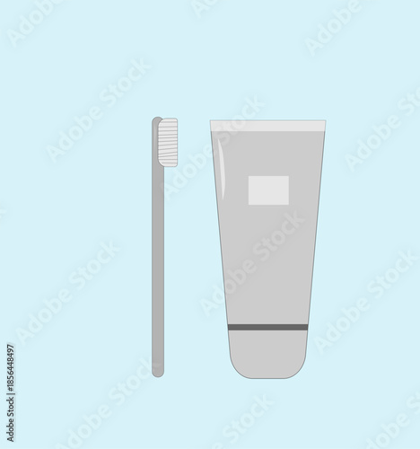 a toothbrush with toothpaste on a blue background,