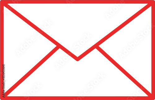 Red envelope icon with white background for communication or messaging purposes