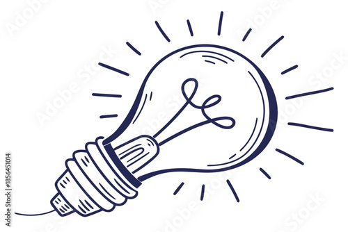 Light Bulb Icon Representing Innovative Ideas, Creativity, Solutions, and New Concepts for Business and Education