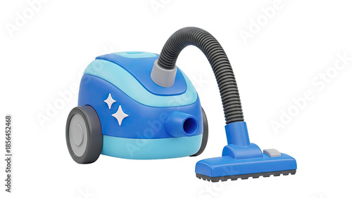 Blue Cartoon Vacuum Cleaner Icon transparent background