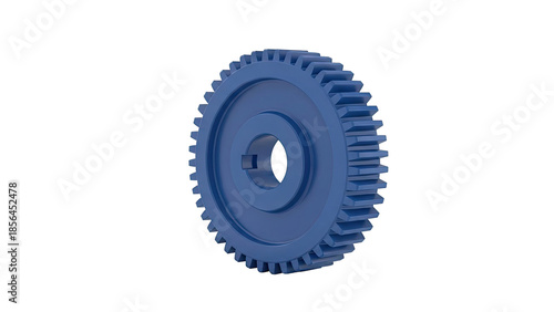 Blue Gear with Keyway and Central Hole