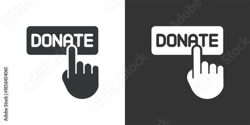 Click to Donate icon. Solid glyph series icon