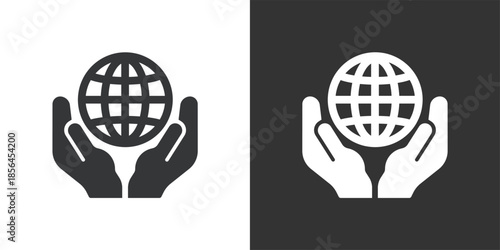 Caring for the World icon. Solid glyph series icon