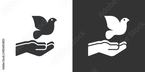 Freedom and Peace icon. Solid glyph series icon