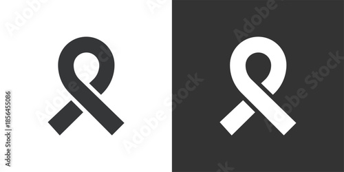Awareness Ribbon Symbol icon. Solid glyph series icon