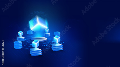 Blockchain Technology Data Network Background