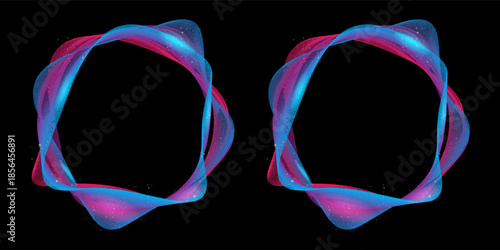 Beautifully shining colour wheel on black background.