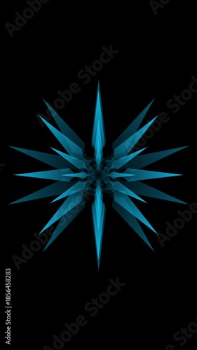 Abstract blue light animation spinning with a black vertical screen