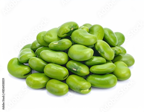 Wallpaper Mural Heap of plump, bright green beans isolated on a white backdrop Torontodigital.ca