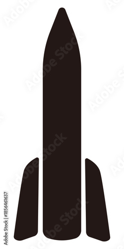 Missile Silhouette Vector Illustration – Military Defense and Security Concept