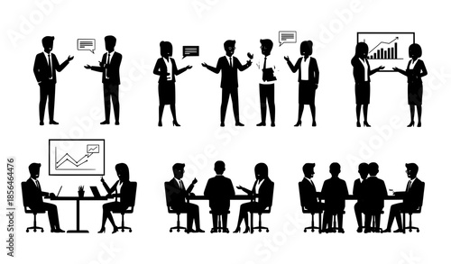 Diverse business team people vector illustration set for teamwork activities