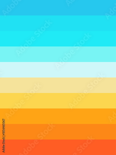 Abstract geometric background with horizontal stripes in summer color palette, from ocean blue to sunset orange.