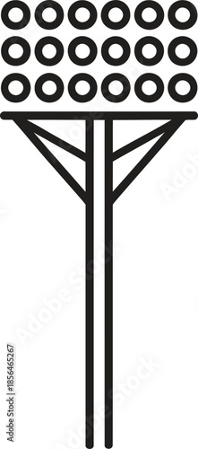 Stadium Floodlight Line Icon. Sport, Lighting, Arena Outline Vector Illustration