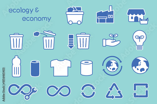 環境や循環型経済に関連したアイコンセット