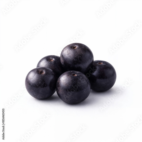Photorealistic Acai Berries Piled Neatly and Isolated on White Background