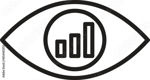 Analytics Eye Line Icon. Vision, Data, Insight Outline Vector Illustration