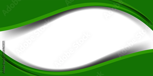 Latar belakang gelombang hijau modern dengan lengkungan halus, nada gradien, dan garis tipis putih dan hijau mengalir pada latar belakang putih bersih.