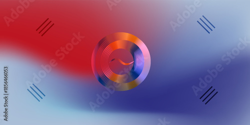 3d rendering of geometric shaped chrome pattern over gray background modern gradient